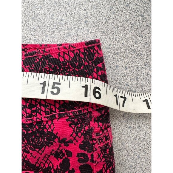 Glo Oralie Low Rise Jegging Juniors Medium Pink Floral Cheetah Print Vintage Y2k - Picture 8 of 10